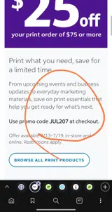 FedEx coupon verification screenshot