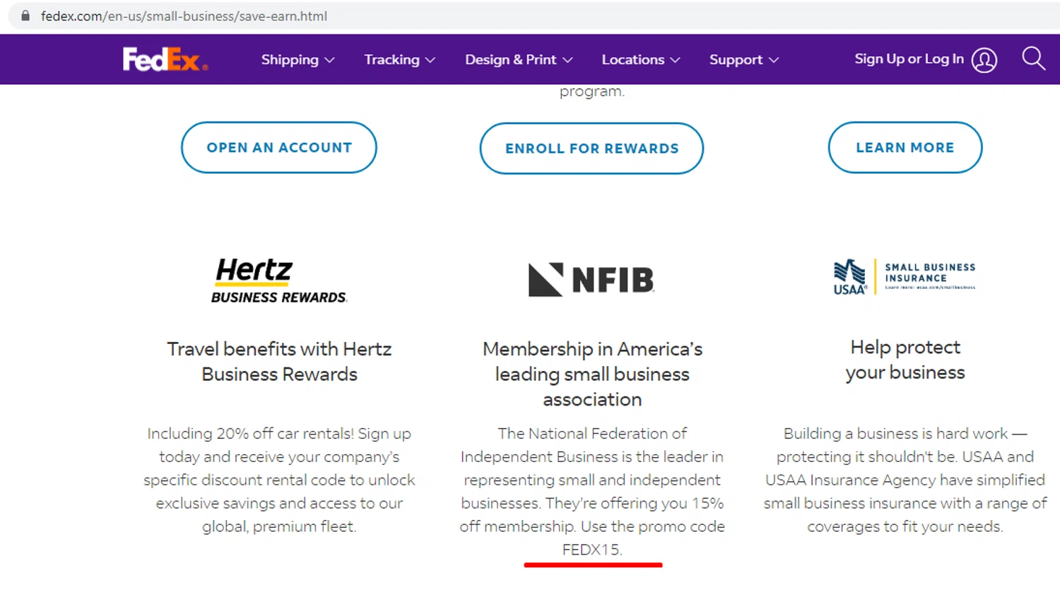 FedEx promo code screenshot showing code FEDX15 applied at FedEx checkout page. Uploaded by SimplyCodes community member Enamorado on May 23, 2025