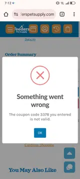 3378 coupon verification screenshot