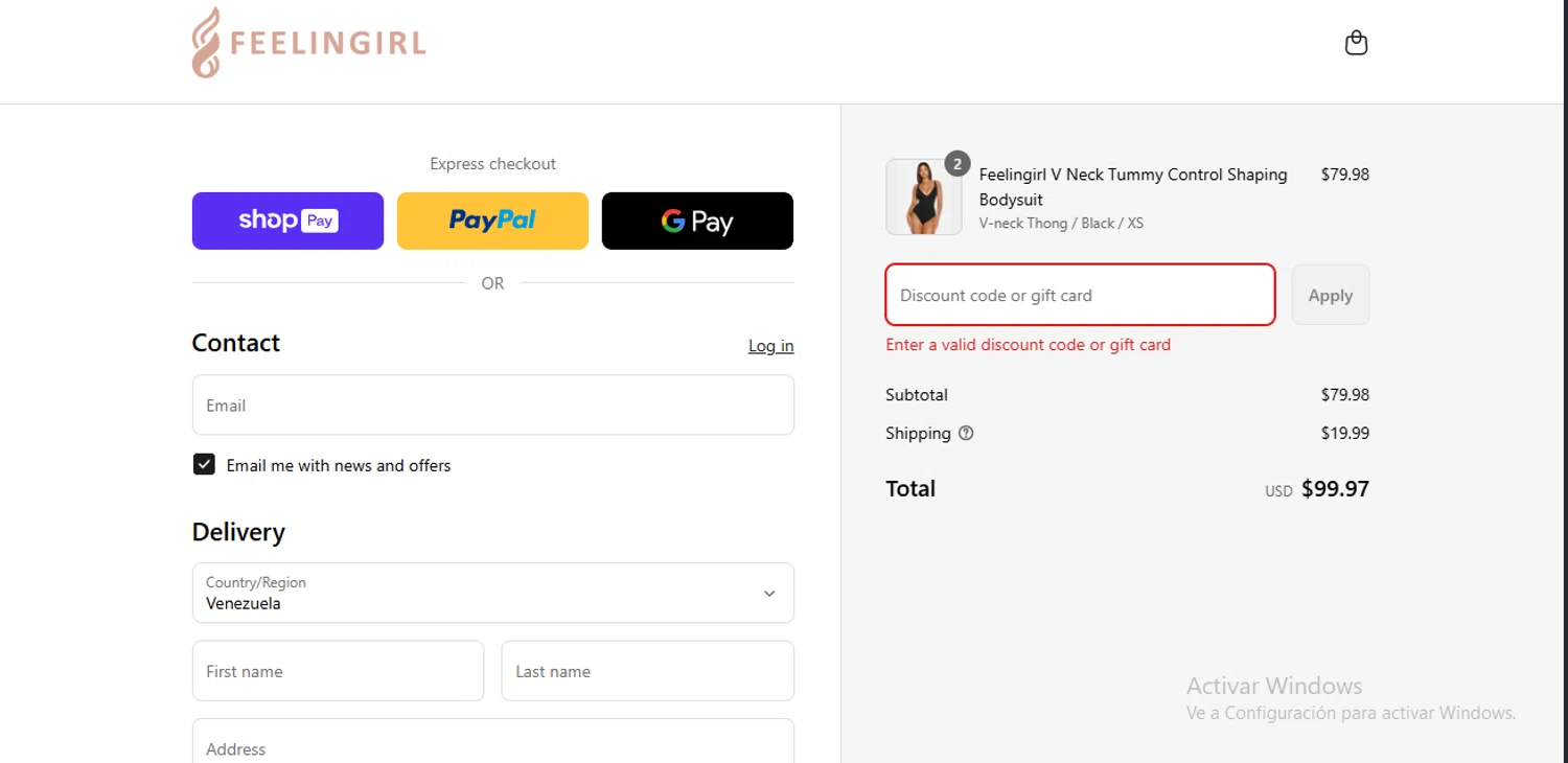 Feelingirl Official promo code screenshot showing code SAVE20 applied at Feelingirl Official checkout page. Uploaded by SimplyCodes community member RewardLynx9164 on Jul 10, 2025