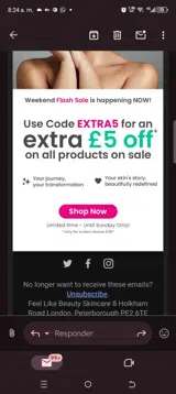 Extra5 coupon verification screenshot