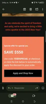 FEIERSPECIAL coupon verification screenshot