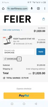 SHOWCASE coupon verification screenshot