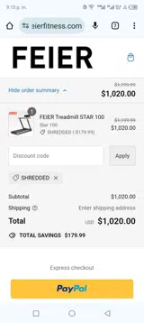 SHREDDED coupon verification screenshot