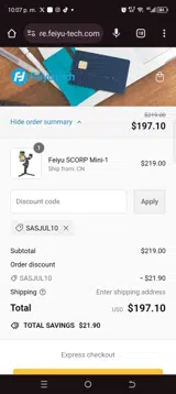 Sasjul10 coupon verification screenshot