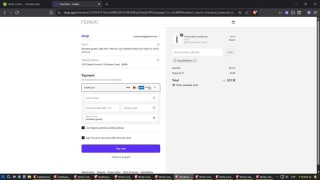 Fekkai checkout page showing Fekkai discount code box | Screenshot taken by SimplyCodes community member on Sep 4, 2025