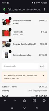FS101 coupon verification screenshot