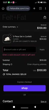 FLASH40 coupon verification screenshot