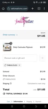FABULOUS3 coupon verification screenshot