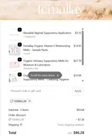 FEMALLAY coupon verification screenshot