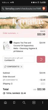 Confident10 coupon verification screenshot