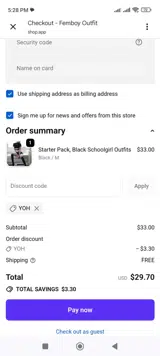 Yoh coupon verification screenshot