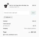 SHEILAH coupon verification screenshot