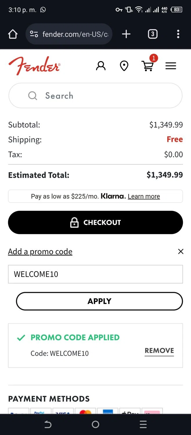 Fender Promo Codes 10 Off September 2024