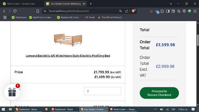 Fenetic Wellbeing checkout page showing Fenetic Wellbeing discount code box | Screenshot taken by SimplyCodes community member on May 15, 2025
