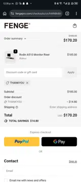 THANKYOU coupon verification screenshot