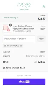 INSIDERDEAL2 coupon verification screenshot