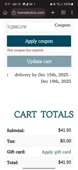 TQJ8KG5W coupon verification screenshot