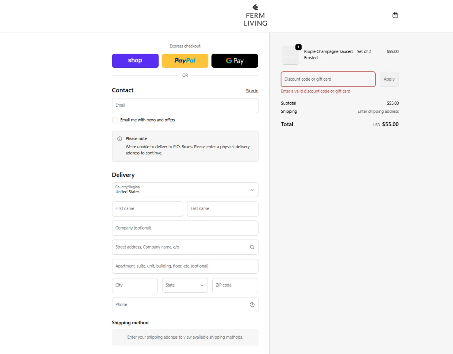 ferm LIVING discount code screenshot showing code VALENTINE applied at ferm LIVING checkout page. Uploaded by SimplyCodes community member reggiesmith on Feb 5, 2026
