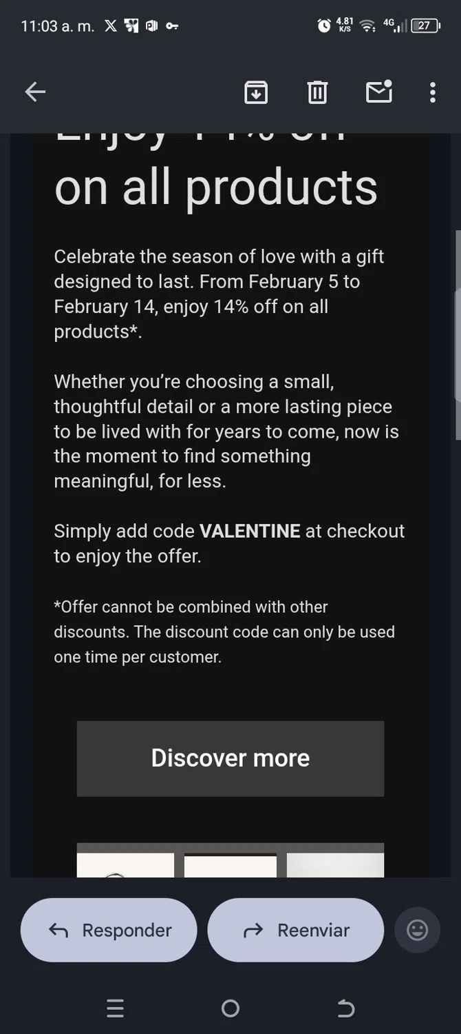 ferm LIVING discount code screenshot showing code VALENTINE applied at ferm LIVING checkout page. Uploaded by SimplyCodes community member kellymoreno on Feb 5, 2026