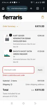 WELCOME26 coupon verification screenshot