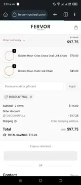 DISCOUNTFULL coupon verification screenshot
