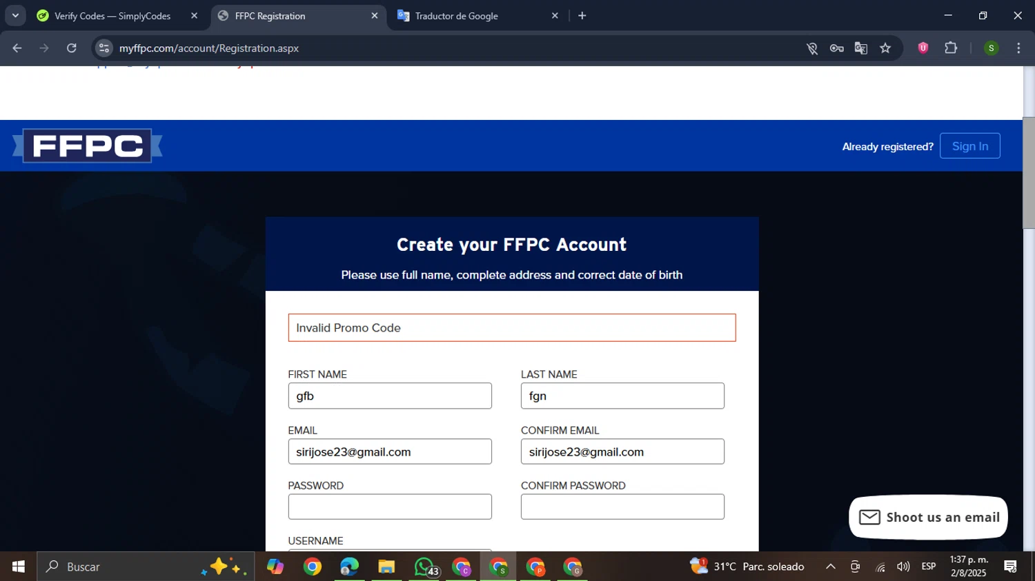 FFPC promo code screenshot showing code SevenBananas applied at FFPC checkout page. Uploaded by SimplyCodes community member RewardMaverick445 on Aug 2, 2025