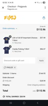 Fhsj25 coupon verification screenshot