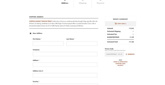 Field Notes checkout page showing Field Notes promo code box | Screenshot taken by SimplyCodes community member on Feb 13, 2025