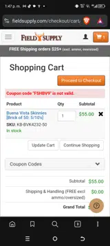 FSHBV9 coupon verification screenshot