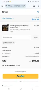 PROMO20 coupon verification screenshot