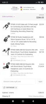 15FIFINE688 coupon verification screenshot