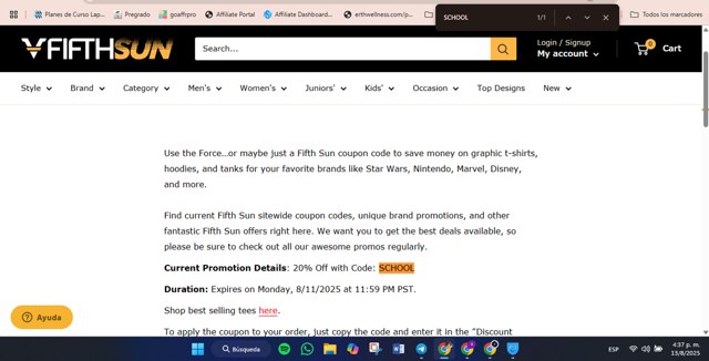 Fifth Sun checkout page showing Fifth Sun promo code box | Screenshot taken by SimplyCodes community member on Aug 13, 2025