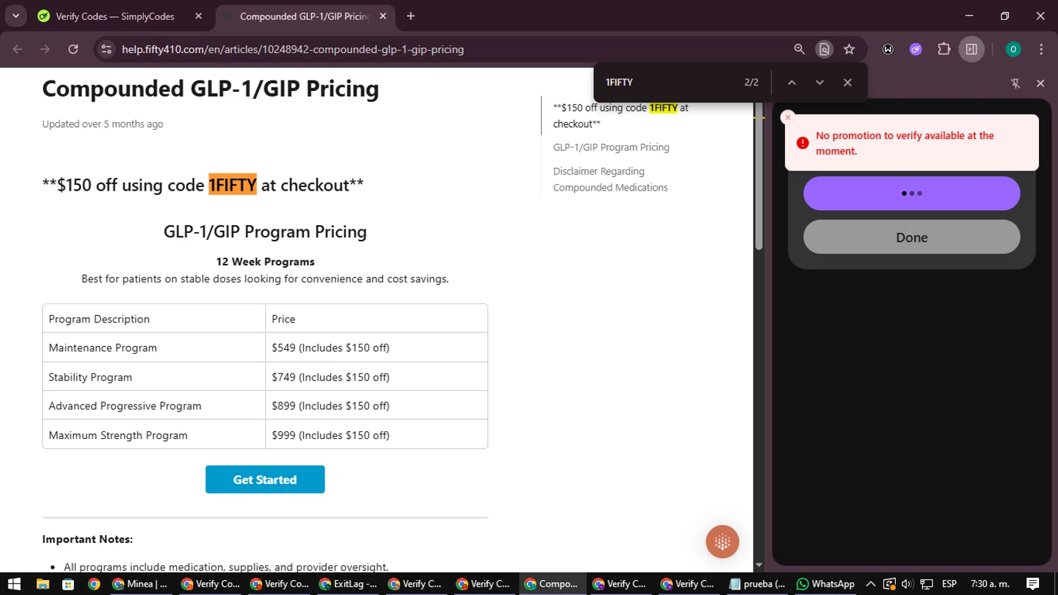 FIFTY 410 promo code screenshot showing code 1FIFTY applied at FIFTY 410 checkout page. Uploaded by SimplyCodes community member LuckyDefender9428 on Nov 18, 2025