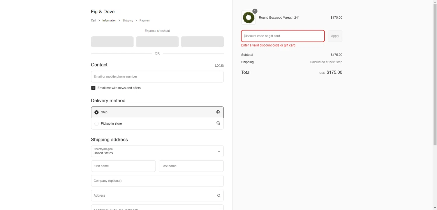 Fig & Dove promo code screenshot showing code BDAY15 applied at Fig & Dove checkout page. Uploaded by SimplyCodes community member CashSentinel5495 on May 6, 2025