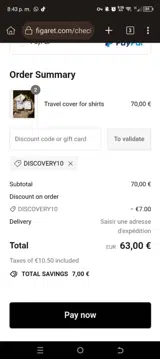 Figaret coupon verification screenshot