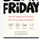 BF20 coupon verification screenshot