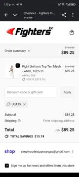 USA15 coupon verification screenshot