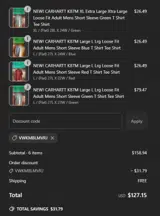 VWKMBLMVRJ coupon verification screenshot