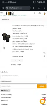 DAN22 coupon verification screenshot