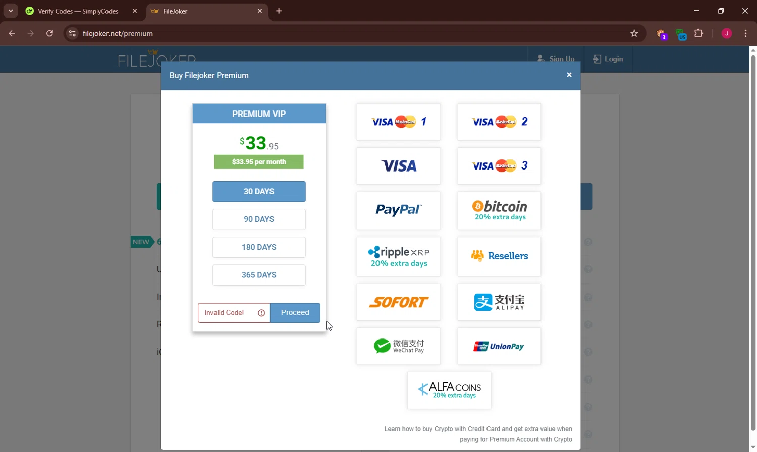 FileJoker promo code screenshot showing code SPRING30 applied at FileJoker checkout page. Uploaded by SimplyCodes community member SavvyHawk1474 on Mar 19, 2025