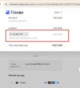 Filerev coupon verification screenshot