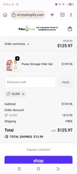 10JIVI coupon verification screenshot