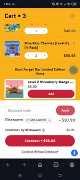 Melanie10 coupon verification screenshot