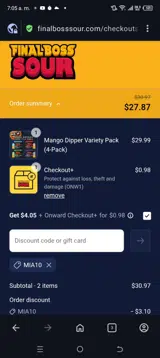 Mia10 coupon verification screenshot