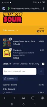 Julia10 coupon verification screenshot