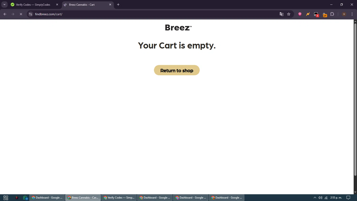 Find Breez promo code screenshot showing code GetMyCode applied at Find Breez checkout page. Uploaded by SimplyCodes community member GoldSentinel1426 on Aug 4, 2025
