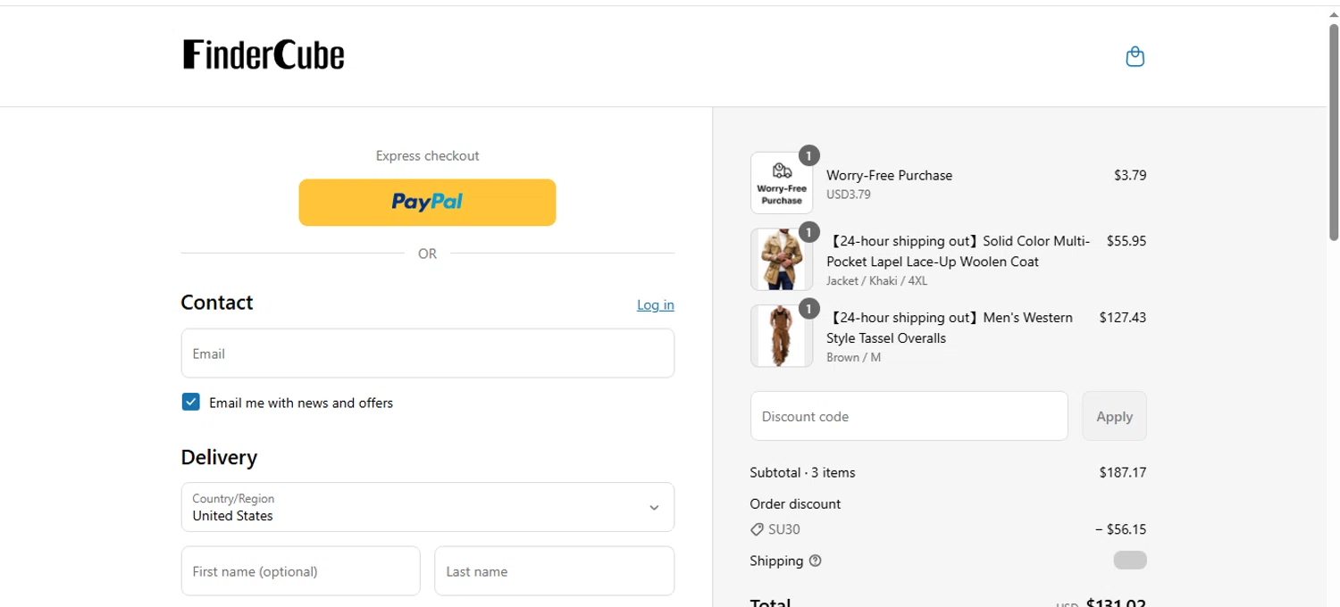 Findercube discount code screenshot showing code su30 applied at Findercube checkout page. Uploaded by SimplyCodes community member shark12 on Jul 29, 2025