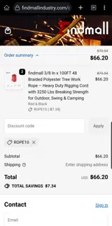 ROPE10 coupon verification screenshot