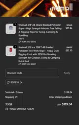 ROPE10 coupon verification screenshot